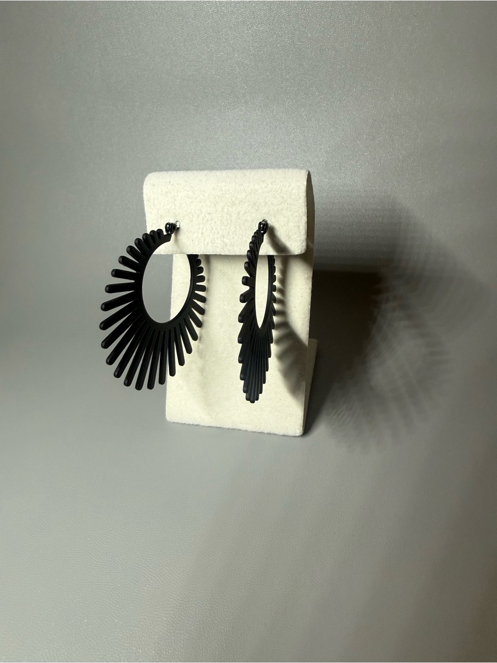 Black Fan Hoop Earrings